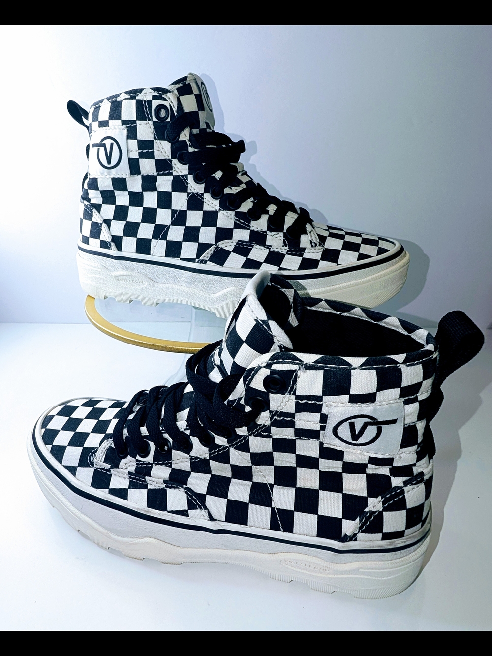 Vans Sentry Wc Canvas Checkerboard Marshmallow Woman's Size 7, Mens 5.5